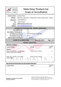 Accreditation Scope Draft