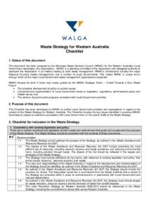 Microsoft Word - State Waste Strategy 2011 Local Government Checklist FINAL