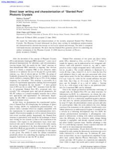 Photonics / Electromagnetic radiation / Condensed matter physics / Metamaterials / Photonic crystal / Crystals / Multiphoton lithography / Plane wave expansion method / Lattice constant / Physics / Optics / Science