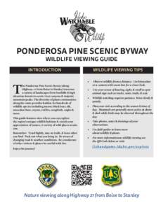 PONDEROSA PINE SCENIC BYWAY WILDLIFE VIEWING GUIDE WILDLIFE VIEWING TIPS  INTRODUCTION