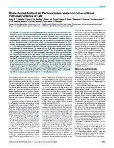 Articles  Concentrated Ambient Air Particles Induce Vasoconstriction of Small