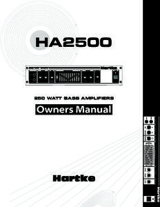 HA2500 HA2500[removed]WATT BASS AMPLIFIERS  Hartke