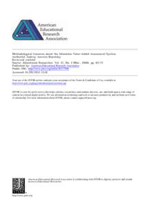 Methodological Concerns about the Education Value-Added Assessment System Author(s): Audrey Amrein-Beardsley Reviewed work(s): Source: Educational Researcher, Vol. 37, No. 2 (Mar., 2008), pp[removed]Published by: American