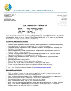 CALIFORNIA POLLUTION CONTROL FINANCING AUTHORITY MEMBERS 915 Capitol Mall, Room 457 Sacramento, CA[removed]p[removed]