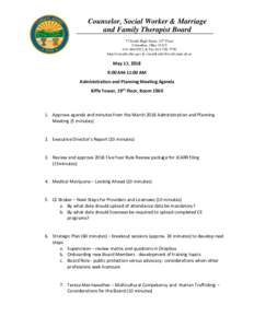 Counselor, Social Worker & Marriage and Family Therapist Board 77 South High Street, 24th Floor Columbus, Ohio0912 & Faxhttp://cswmft.ohio.gov & 