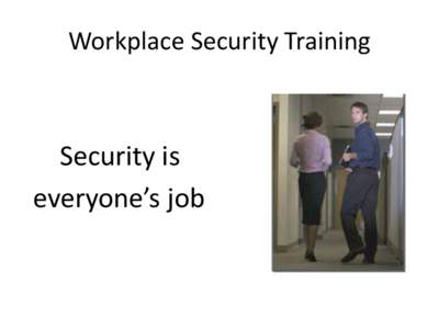 Workplace Security Training