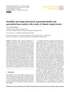 Nonlin. Processes Geophys., 21, 1133–1143, 2014 www.nonlin-processes-geophys.net[removed]doi:[removed]npg[removed] © Author(s[removed]CC Attribution 3.0 License.  Instability and change detection in exponentia