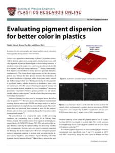 speproEvaluating pigment dispersion for better color in plastics Shahid Ahmed, Remon Pop-Iliev, and Ghaus Rizvi