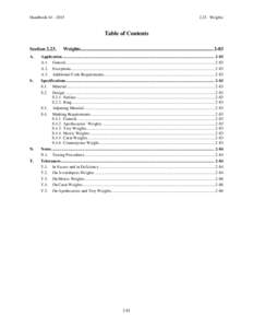 Handbook 44 – [removed]Weights Table of Contents Section 2.23.