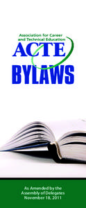 BYLAWS  As Amended by the Assembly of Delegates November 18, 2011