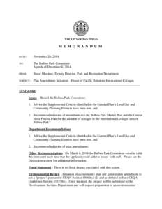 City of San Diego Memorandum