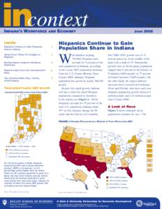 incontext INDIANA’S WORKFORCE AND  inside