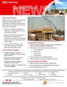 Construction Update — January[removed]Upcoming Outreach With the start of a new year, we are looking forward to another exciting period of construction and outreach. Here are some