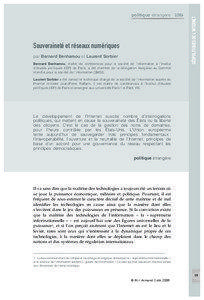 Souveraineté et réseaux numériques par Bernard Benhamou et Laurent Sorbier Bernard Benhamou, maître de conférences pour la société de l’information à l’Institut