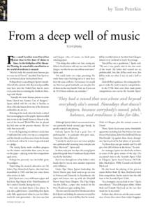 PROFILE  by Tom Peterkin From a deep well of music TOM SPEIRS