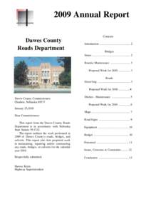 2009 Annual Report Contents Dawes County Roads Department