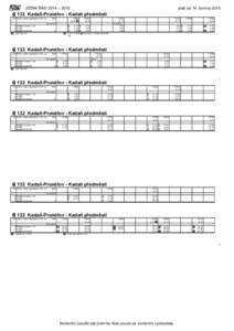 JÍZDNÍ ŘÁD 2014 – 2015  platí od 14. června 2015  132 Kadaň-Prunéřov - Kadaň předměstí km SŽDC, státní organizace / ČD, a.s.