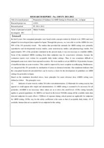 RESEARCH REPORT - NoFYTitle of research project Preparation of Guidance for ARfD Setting for Pesticides, Etc., in Japan  Research project no.