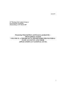 Environmental statistics / Industrial ecology / National accounts / Material flow accounting / Material flow analysis / System of Integrated Environmental and Economic Accounting / Economy-wide material flow accounts / United Nations System of National Accounts / Capital formation / Statistics / Official statistics / Economics