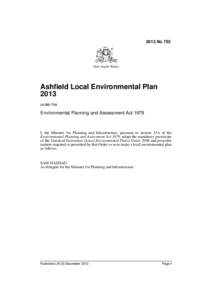 2013 No 753  New South Wales Ashfield Local Environmental Plan 2013