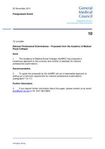 10 - National Professional Examinations - Proposals from the Academy of Medical Royal Colleges.doc