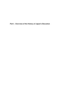 Part I. Overview of the History of Japan’s Education  Chapter 1.