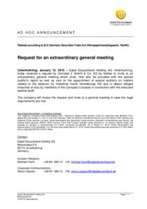 Microsoft Word - 150112_KD_Ad-hoc-Announcement_Extraordinary_General_Meeting_request