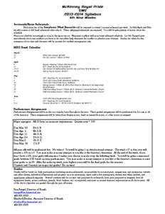 McKinney Royal Pride SWE[removed]Syllabus 4th Nine Weeks Sectionals/Extra Rehearsals Each member of the Symphonic Wind Ensemble will be required to attend 1 section rehearsal per week. In Mid-April and May