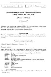 Esociformes / European mudminnow / Wilhelm Heinrich Kramer / Marcus Elieser Bloch / Leopold Fitzinger / Central mudminnow / Fish / Umbra / Umbridae