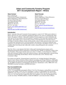 Urban and Community Forestry Program, 2011 Accomplishment Report – Illinois