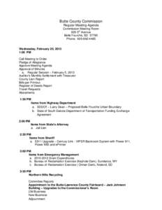 Butte County Commission Regular Meeting Agenda Commission Meeting Room 839 5th Avenue Belle Fourche, SDPhone: 