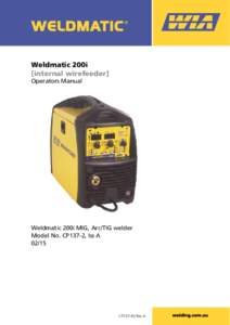 ®  Weldmatic 200i [internal wirefeeder] Operators Manual
