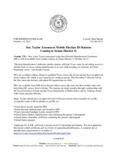 FOR IMMEDIATE RELEASE October, 14, 2013 Contact: Beth Shields[removed]