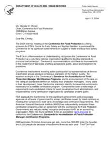 Food and drink / Quality / Standards organizations / American National Standards Institute / Food safety / Center for Food Safety and Applied Nutrition / Food code / Conference for Food Protection / Professional certification / Safety / Food and Drug Administration / Health