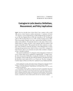 Forbes:11 Page 1  KRISTIN J. FORBES ROBERTO RIGOBON  Contagion in Latin America: Definitions,