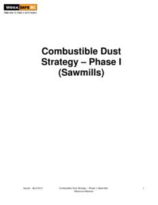 Combustible Dust Strategy – Phase I (Sawmills)