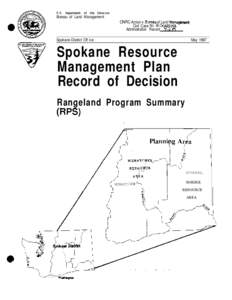 Spokane Resource Management Plan Record of Decision Rangeland Program Summary