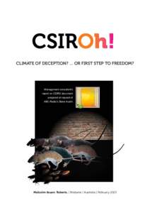 Climate of Deception? … or first step to freedom?  Management consultant’s report on CSIRO document prepared at request of ABC-Radio’s Steve Austin