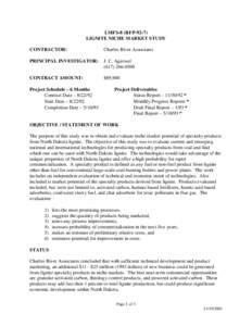 LMFS-8 (RFP[removed]LIGNITE NICHE MARKET STUDY CONTRACTOR: Charles River Associates