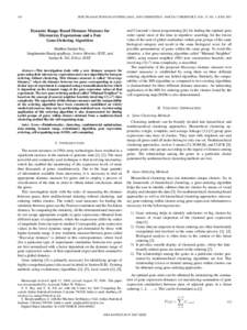 742  IEEE TRANSACTIONS ON SYSTEMS, MAN, AND CYBERNETICS—PART B: CYBERNETICS, VOL. 37, NO. 3, JUNE 2007 Dynamic Range-Based Distance Measure for Microarray Expressions and a Fast
