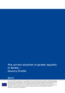 The current situation of gender equality in Serbia – Country Profile 2012