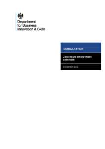 Consultation: zero hours employment contracts