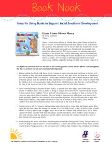 Book Nook Ideas for Using Books to Support Social Emotional Development Llama Llama Misses Mama By Anna Dewdney Viking