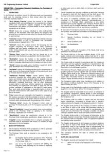 IHC Engineering Business Limited  15 April 2014 IHCEBSTC02 - Purchasing Standard Conditions for Purchase of Goods (