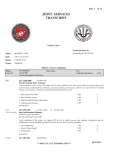 Page 1  of 12 JOINT SERVICES TRANSCRIPT