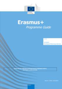 Erasmus+ Programme Guide for 2016