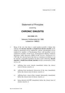 Instrument No.211 of[removed]Statement of Principles concerning  CHRONIC SINUSITIS