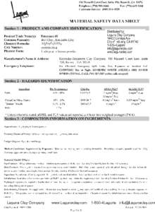 Ball Clay - Tennessee #5 Material Safety Data Sheet