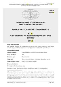 Cold treatment of Citrus sinensis for Ceratitis capitata