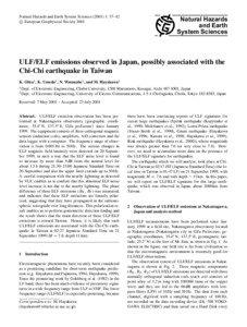 Natural Hazards and Earth System Sciences[removed]: 37–42 c European Geophysical Society 2001